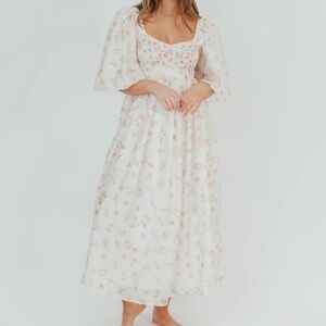 Maxi Dress in Tiny Pink Floral